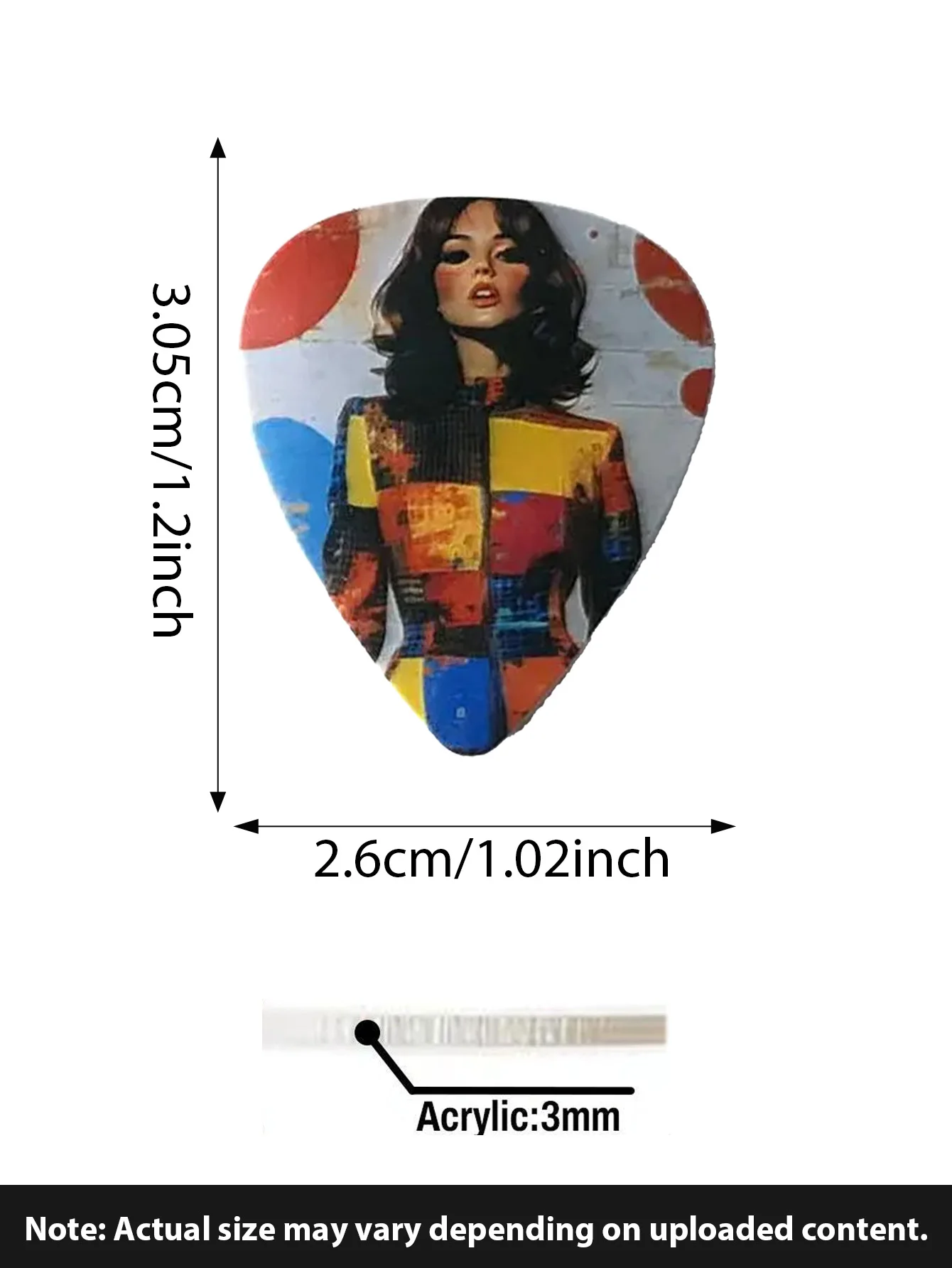 1PC Custom Guitar Pick - Personalized PMMA Laser Engraved Custom Image Multicolor Shiny Sparkling Unique Gifts for Musicians image 6