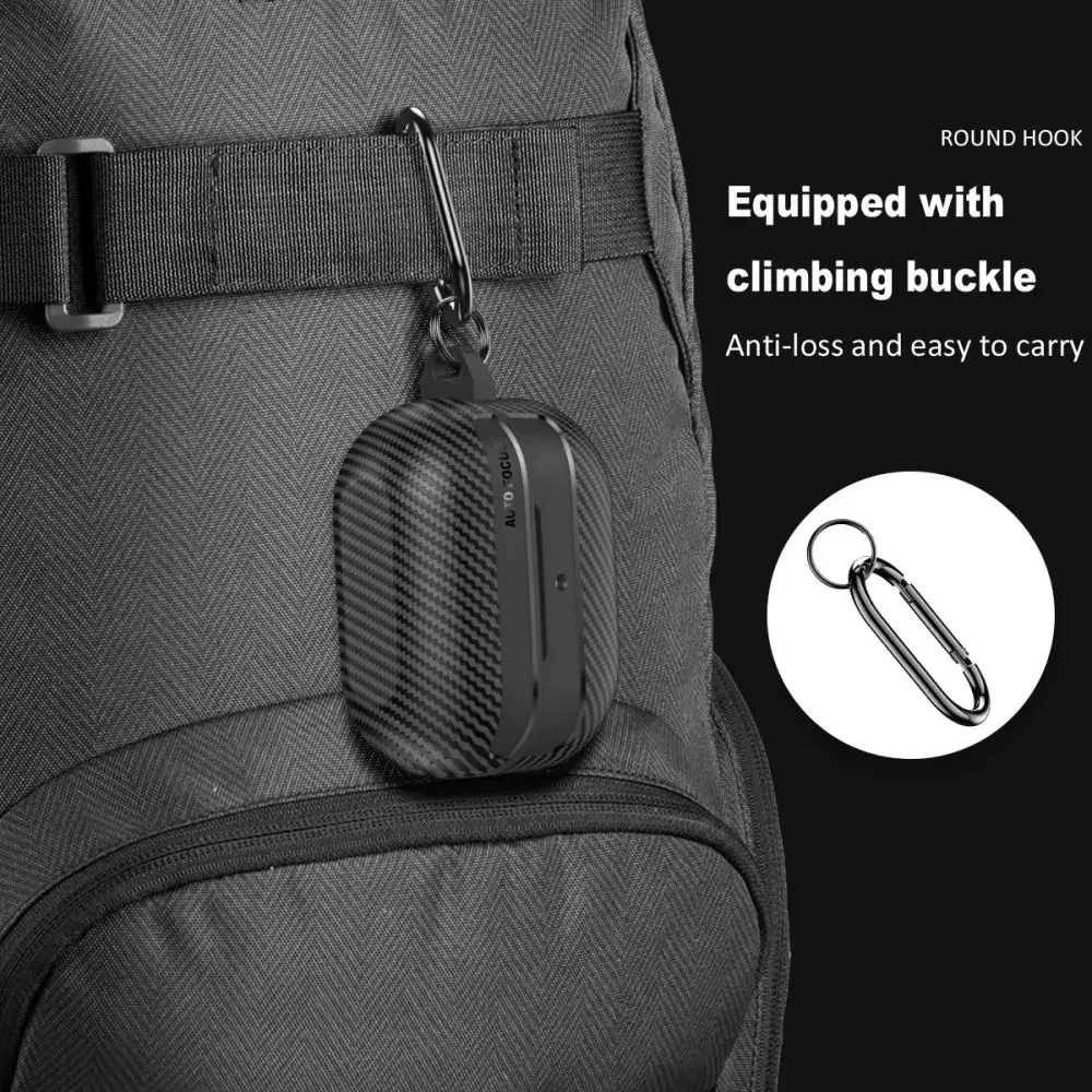 Shockproof Earphone Case for Samsung Galaxy Buds 3 Buds3 Pro Cover Carbon Fiber Texture Shell Soft Silicon Bag Coques