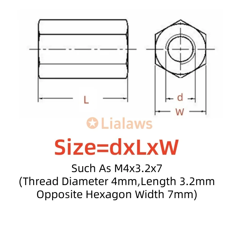 M4 M5 M6 Aluminium Alloy Hex Standoff Spacer Hexagon Stud Screw Nut Female Threaded Sleeving Double Pass Hex Column Pillars