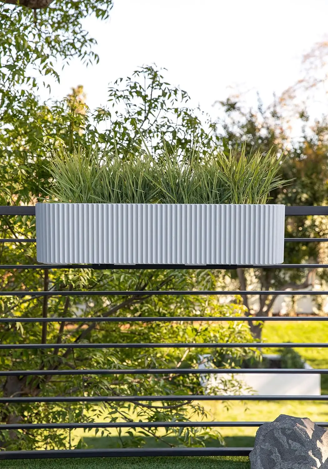 Demi Series Railing Planter - Round Window Box with Bracket, Customized