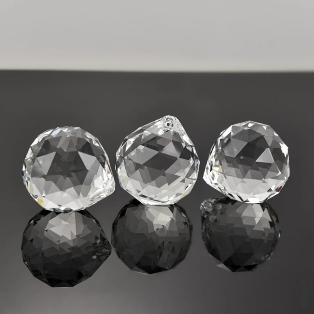 Camal 10PCS 15MM K9 Crystal Ball Clear Prisms Pendants Suncatcher Chandelier Lighting Lamp Parts Curtain DIY Hanging Ornament