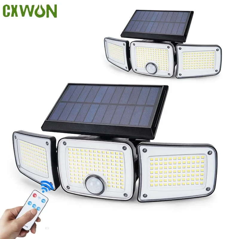 

Solar Outdoor Lights with Motion Sensor 280LED Waterproof Security Solar Lights with Remote Control 3 Modes Flood Lights