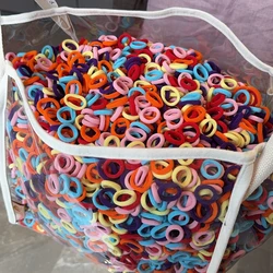 50 Pz/borsa Colorato Basic Nylon Ealstic Legami Dei Capelli per le Ragazze Coda di Cavallo Tenere Scrunchie Elastico Per Bambini Accessori Per Capelli Moda