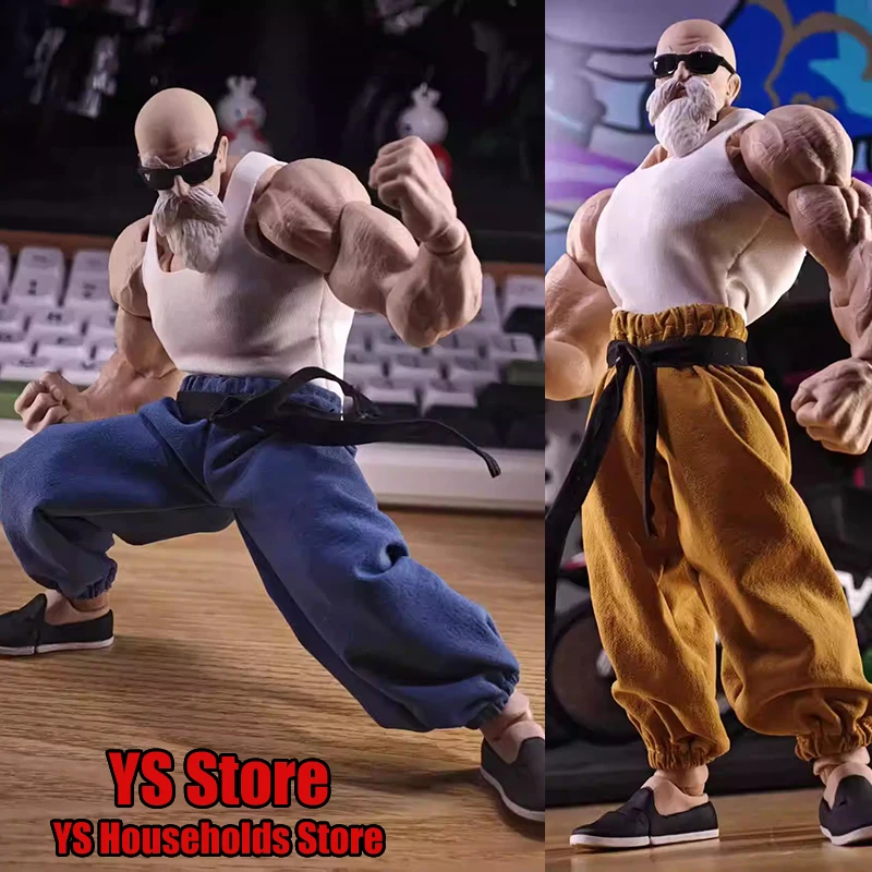 

1/12 Master Roshi Man Soldier White Vest Yellow/Blue Bloomers Clothes Set Accessory For Anime Dragon Ball 6" Kame Sennin Body