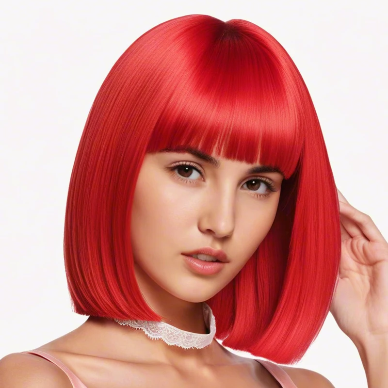 غرة هوائية حمراء مقاس 12 بوصة، تركيب حريري بدرجة حرارة عالية، مقاومة لدرجات الحرارة العالية والحرارة، مناسبة لجميع النساء للاستخدام اليومي