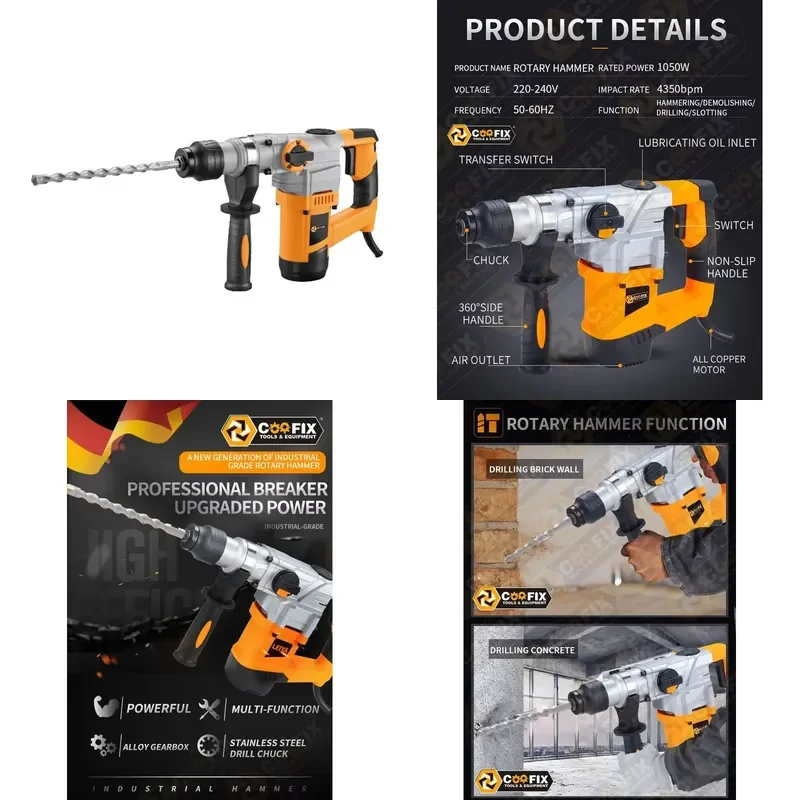

【CHIMU HOME】 Rotary Hammer Drill for COOFIX CF-RH003 SDS Plus Rotary Hammer