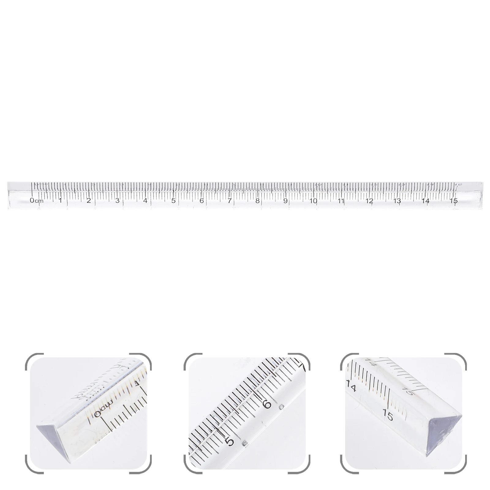 8Pcs Clear Triangular Ruler Set Precision Scale Rulers for School Drawing Technical Classroom Use