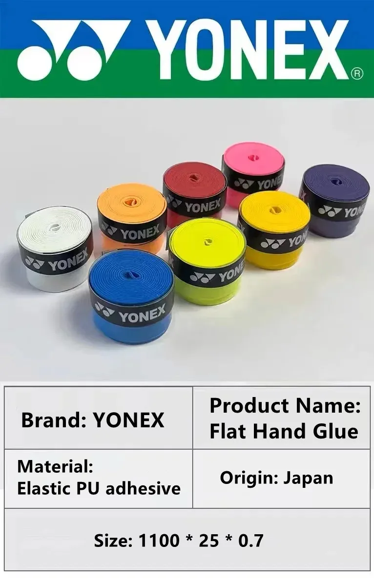 10PC YONEX Overgrip Badminton Racket Viscose Non-slip Sweat-absorbent Flat Tape Grip Handle Tennis Sports Wrapped Tape