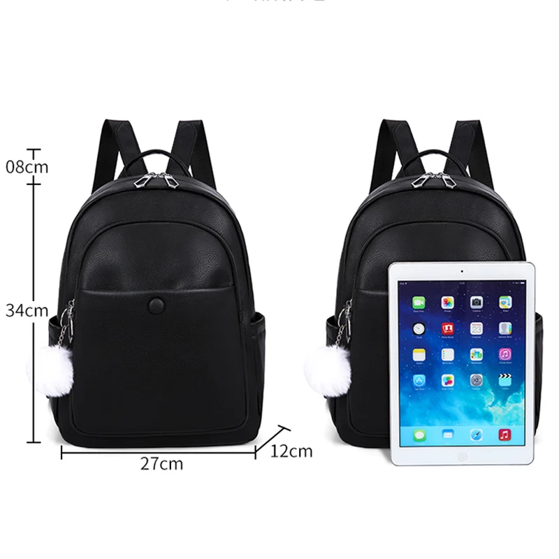 Mochila De cuero suave para mujer, bolso de hombro para adolescentes, escolar, 2022