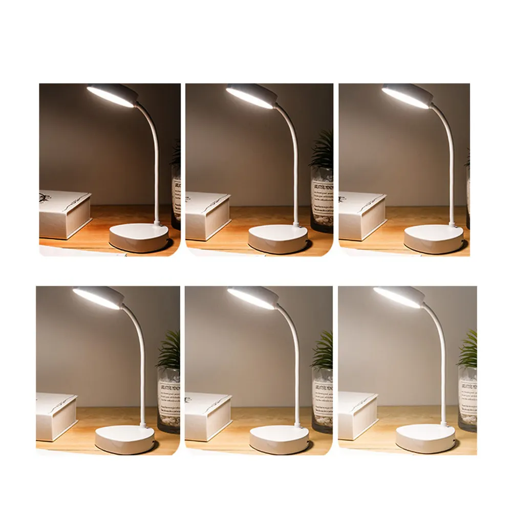 

Светодиодный ночник с сенсорным управлением, настольная лампа для чтения, белая, гибкая, с защитой для глаз, регулируемая яркость