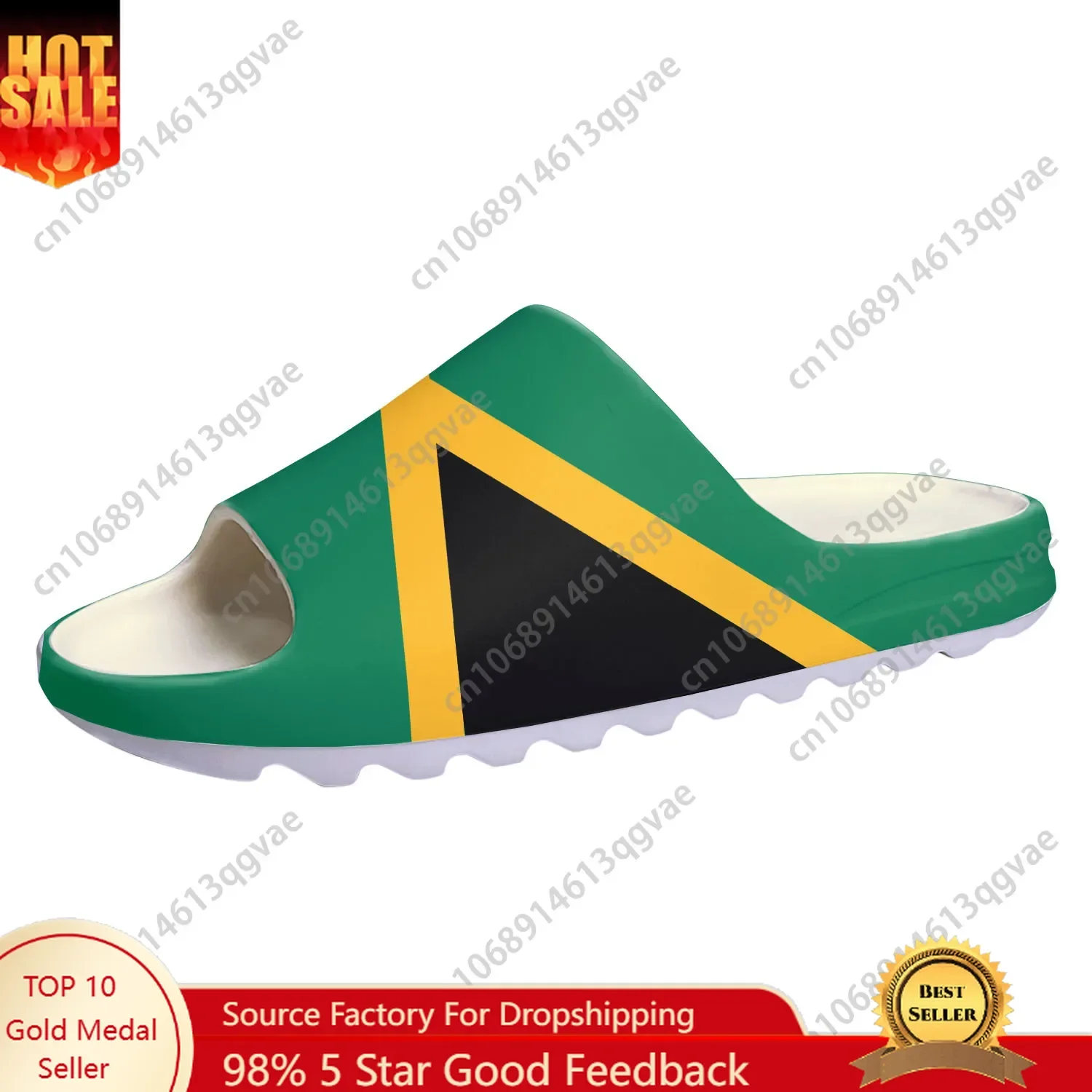 

Jamaican Flag Soft Sole Sllipers Home Clogs Step on Water Shoes Mens Womens Teenager Beach Jamaica Customize on Shit Sandals