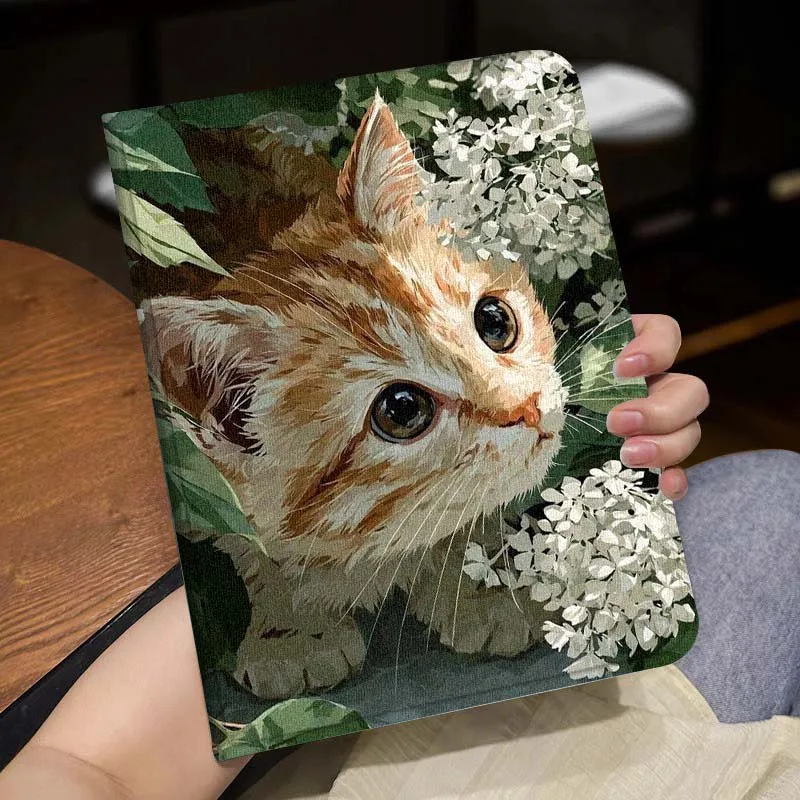 

Leaves Flower Cat Retro Kitten For iPad Pro Air Mini 1 2 3 4 5 6 7 7th 8th 9th 10th 11th 10.2 9.7 10.5 10.9 11 12.9 Tablet Case