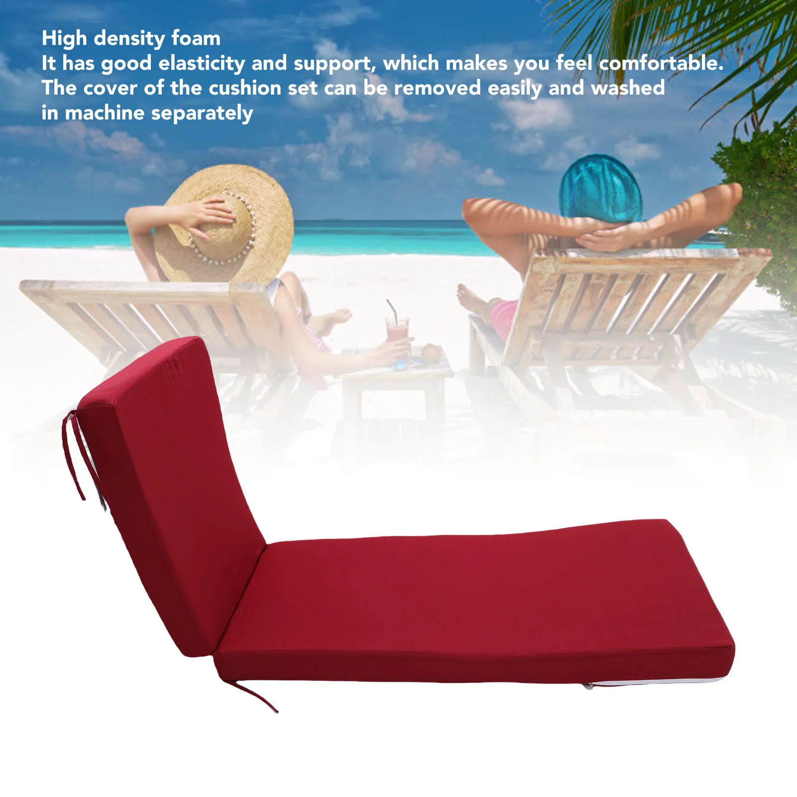 Lounge Chair Cushions Outdoor For Beach Outdoor Patio Sun Lounger Cushions Watertight Chair Sponge Pads Fade Proof Sun Lounger