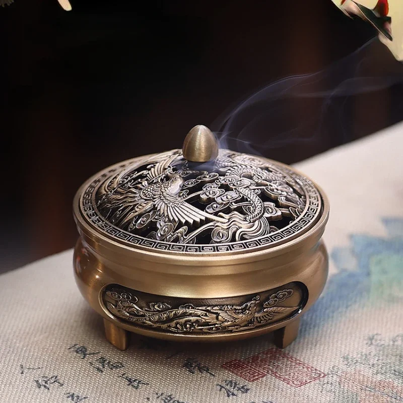 

Pan Incense Stove Antique Incense Road Chinese Xuande Stove Sandalwood Household Indoor Lotus Aromathera