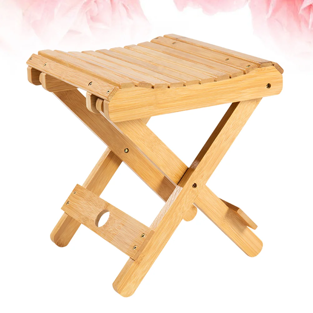 1PC Bamboo Folding Stool Portable Small Stool Multi-purpose Low Stools Chairs Solid Wood Outdoor Fishing Chair Small Household