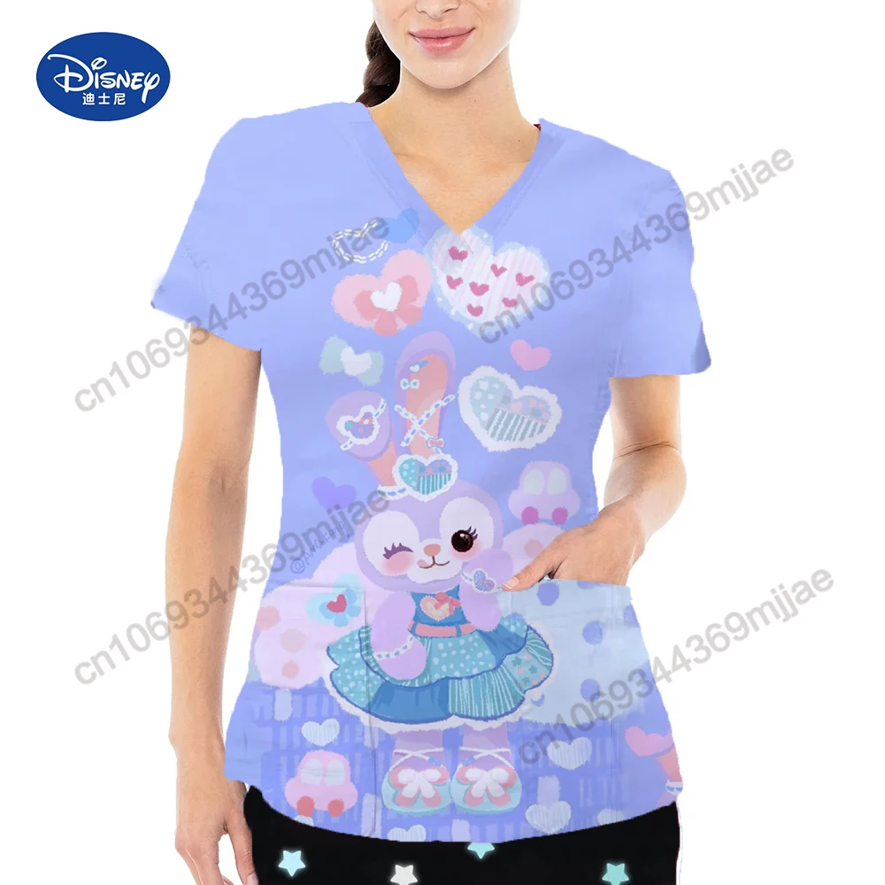 

V-neck Women's T-shirts for Women Summer 2023 Disney Luxury T-shirt Pocket Traf 2023 Woman 2000s Tops Y2k Clothing Y 2k Top Kpop