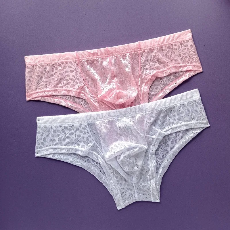 

Men’s Low Waist Lace Transparent Sexy Underwear Foreign Trade Quality One Piece Dropshipping Brief U-shaped Pouch Panties