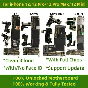 Bilashmart Tested With/No Face ID Mainboard iPhone 12 Pro Max Support IOS Update CLean iCloud Motherboard 12 mini Unlocked Logic board