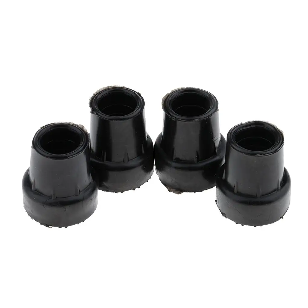 4pcs 19mm Anti Slip Rubber Crutches Tips Pad Durable Rubber Anti-Slid Heavy Duty Canes Replacement for Walking Stick Crutch End