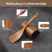 5 PCS Wooden Spatula Set,Wooden Spoons for Cooking, Nonstick Cookware Safe Kitchen Utensils Set,Cooking Utensils Set