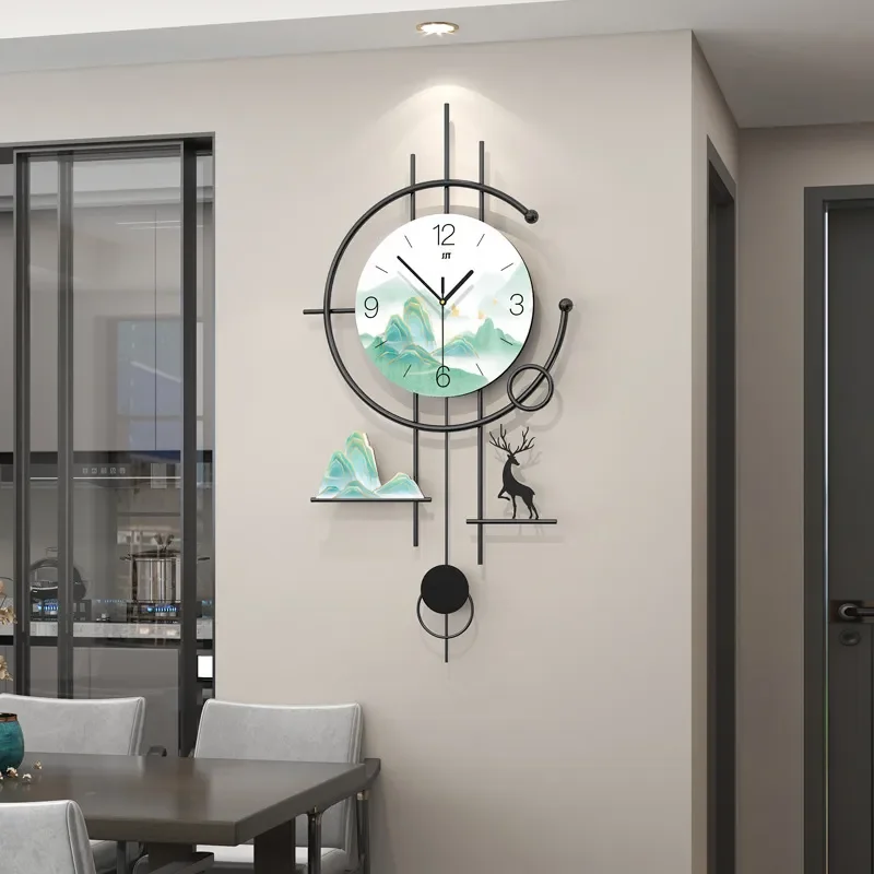 2026 New Simple Chinese Style Wall Clock Modern Creative Home Living Room Decoration Hanging Spot