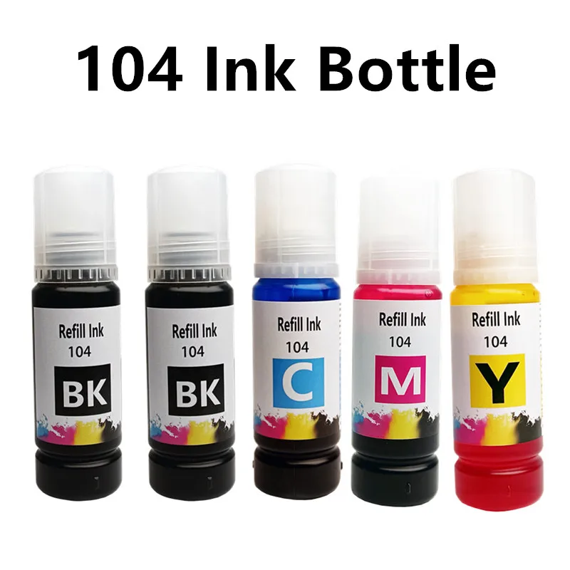 104 Ink Compatible with Epson 104 Ink Bottle for Epson ET-2710 2711 2712 2714 2715 2720 2721 4700 2726 3700 3750 4750 2821 Print