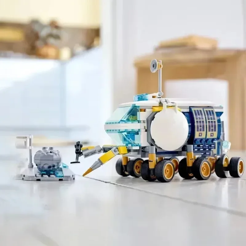 Conjuntos de tijolos compatíveis série cidade blocos de construção veículo roving lunar nave espacial estação espacial brinquedos das crianças presentes 60348