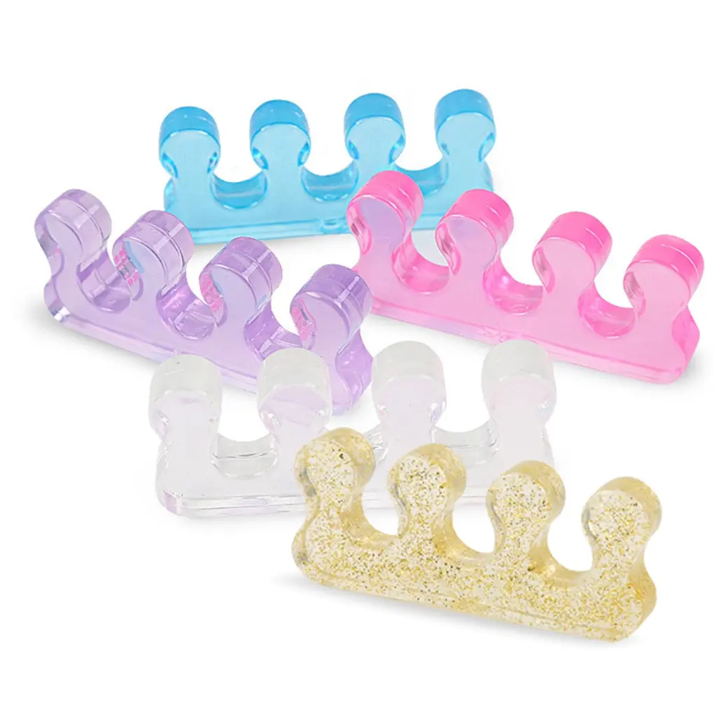 2 ชิ้น (1 คู่) 5 สี Finger Toe Separator Soft-Silicon Toe Separators ซิลิโคนอ่อนนุ่มยืดหยุ่น Finger Toe Spacers