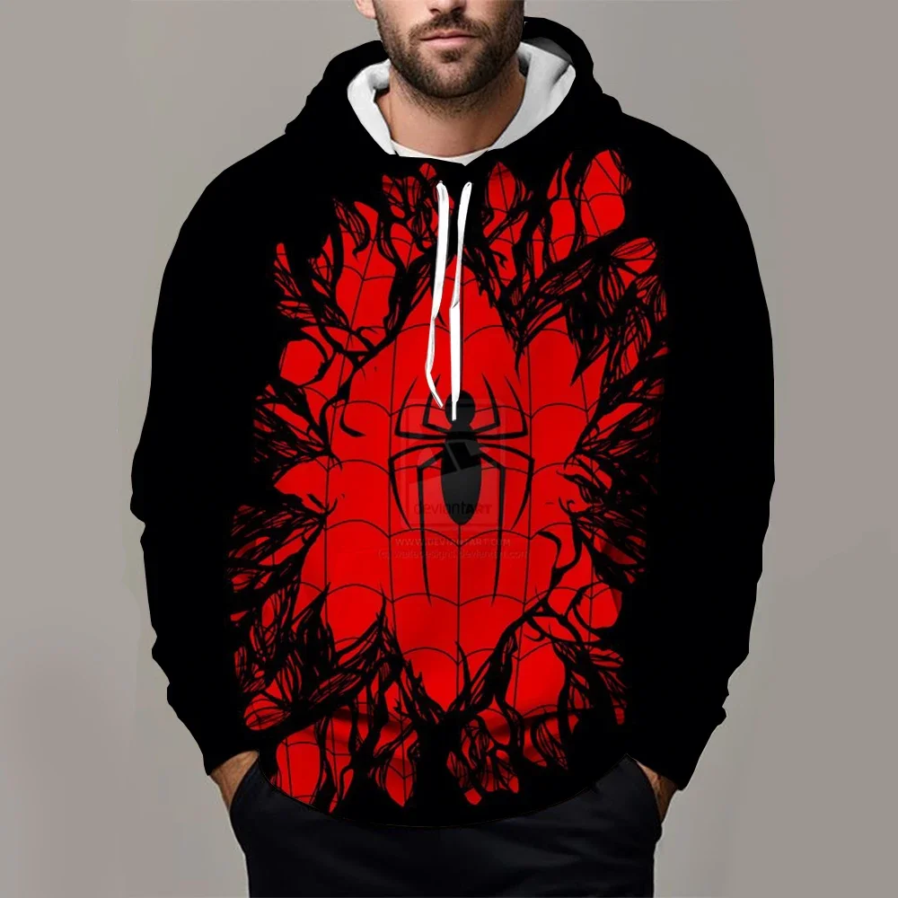 

Autumn and Winter New Marvel Movie Men's Hoodie 3D Printed Spider-Man Pattern Pullover Fashion Street Style Casual Men's Hoodie