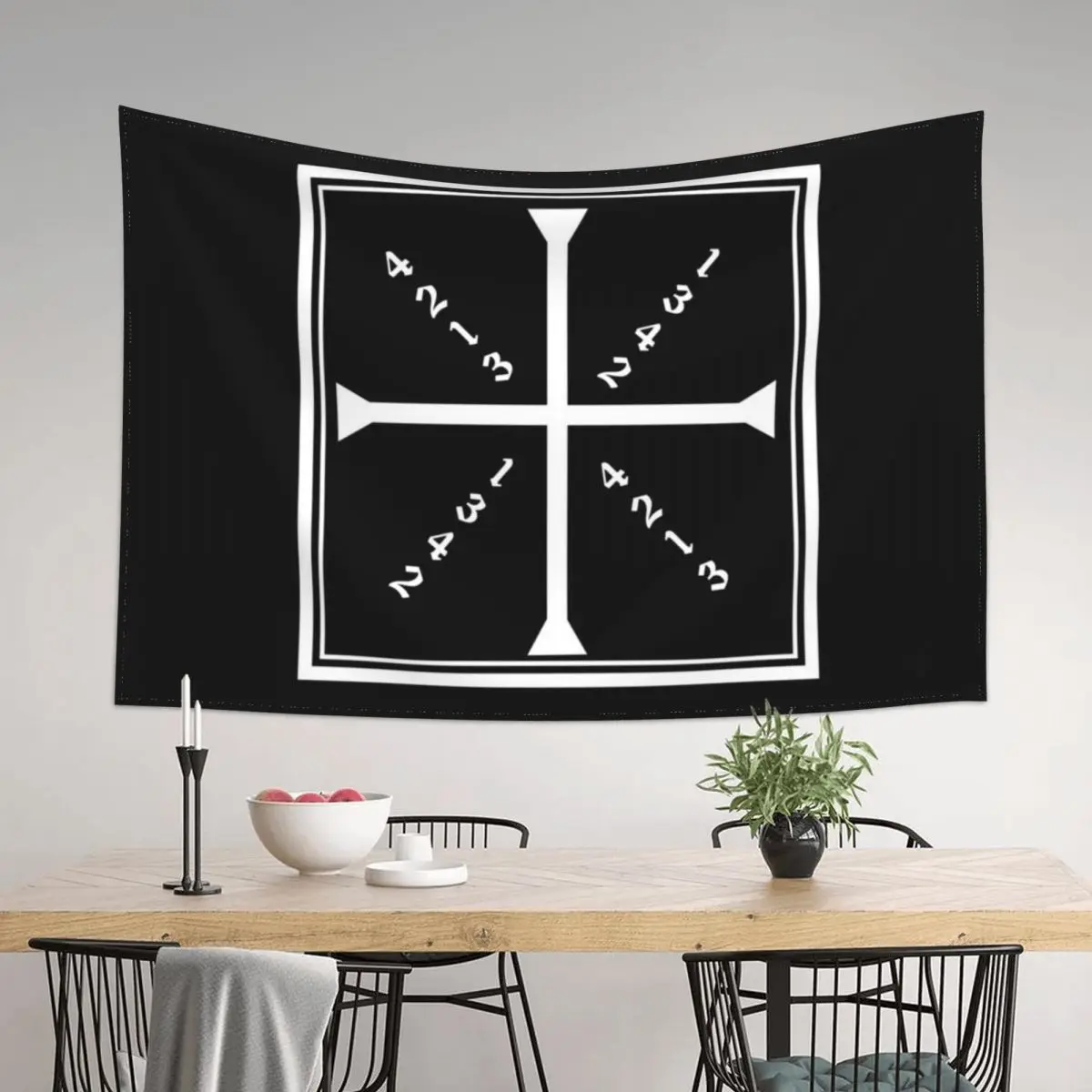 

The Meyer Square White Text Tapestry Decorative Wall Home Decorating Decoration Bedroom Room Ornaments Tapestry