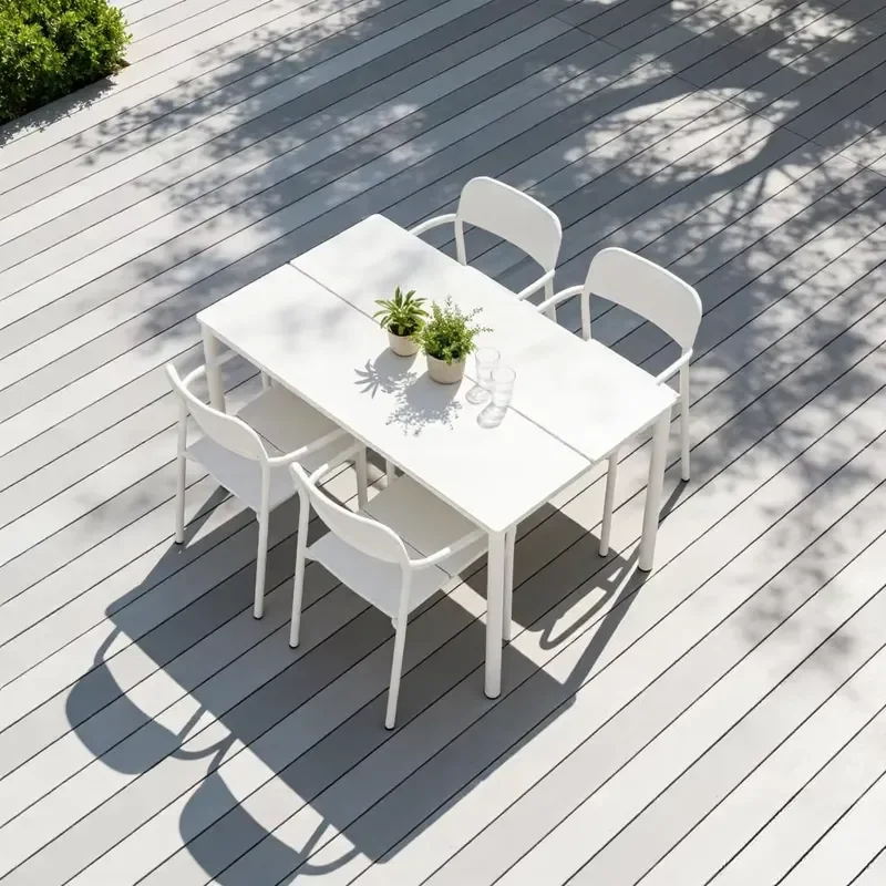 MODERN DURABLE COMFORTABLE OUTDOOR ALUMINUM 4 SEATER DINING SET FOR APARTMENT AND PARK USE