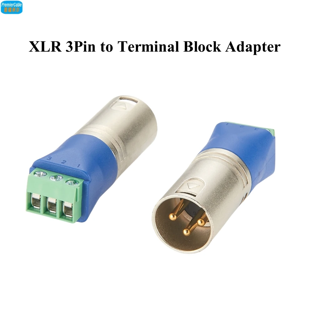 

XLR 3Pin Male to Screw Terminal Block Adapter XLR Solderless Terminal Board Converter for DMX Light Stage Light Audio Equipment