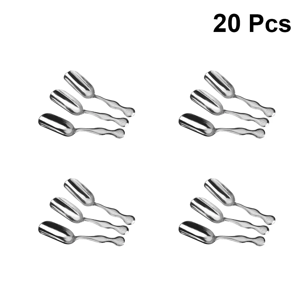 

20 PCS Stainless Steel Teaspoon Food Serving Scoop Spoons Tableware Creative Flatware