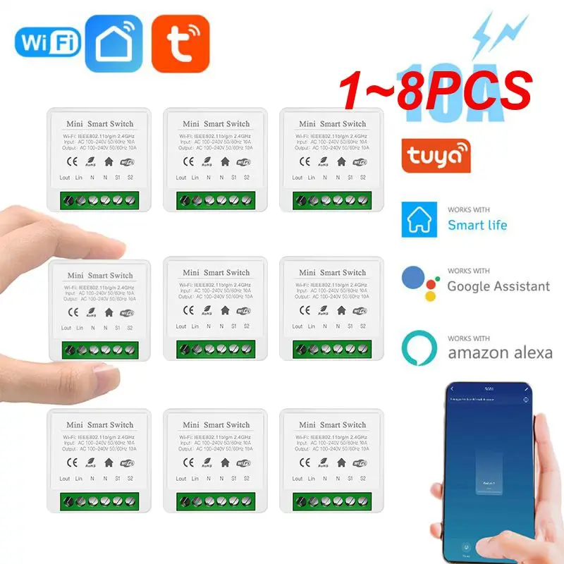 

16A MINI Smart Switch Tuya/ Smart Circuit Breaker 2-way control Timer Wireless Switches Support Alexa Home