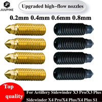 1-10 Pcs Upgrade Volcano Nozzles For Artillery Sidewinder X3 X4 Plus/Pro/X4 Plus S1 0.4mm High Quality Hardened Steel Nozzle