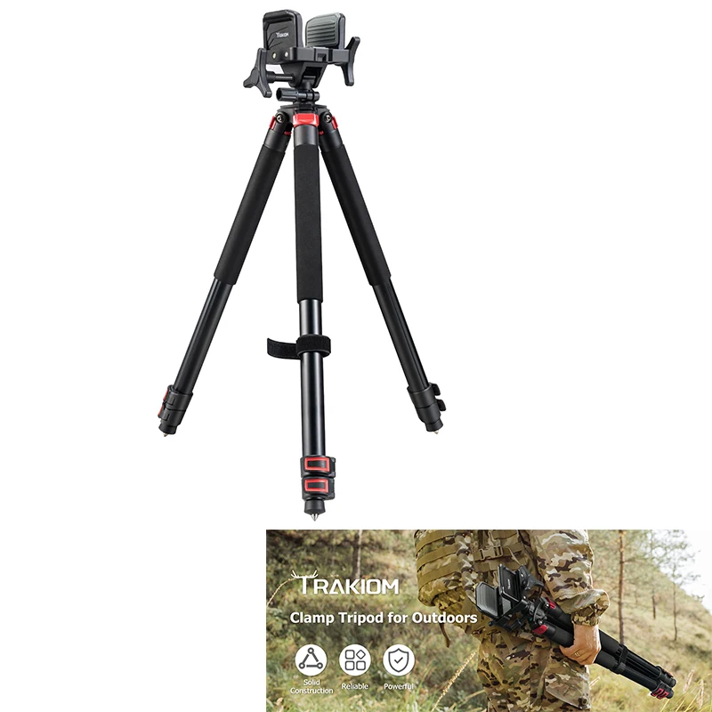 

Clamping Tripod Rest Lightweight Holder Provides Stability Adjustable Heigth & Rotatable Head Tri-Stand Base for Outdoor Hunting