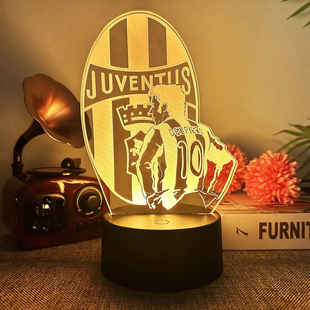 Footballer 3D Night Light Touch Control 7 Colours Auto Gradient Kids Night Light Outdoor Decoration Christmas Gift for Kids