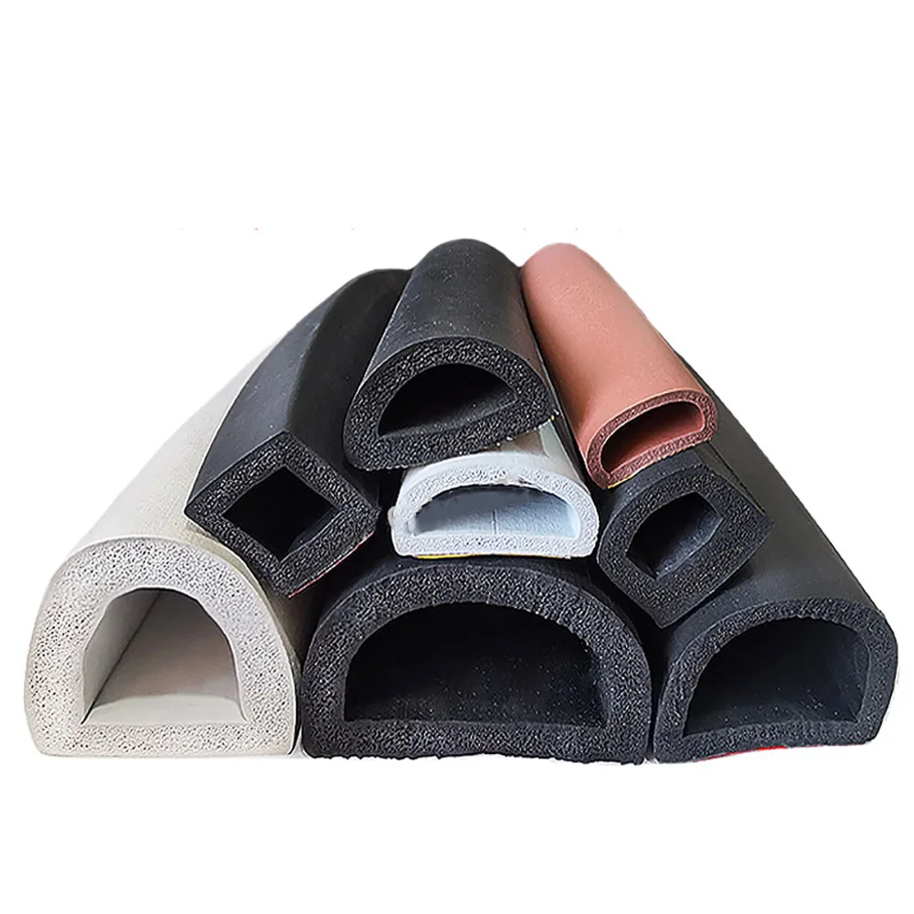 1/3/5M EPDM Self-Adhesive Door Window Sealing Strip D-Type Hollow Foam Noise Insulation Anti-Dust Car Door Universal Accessories