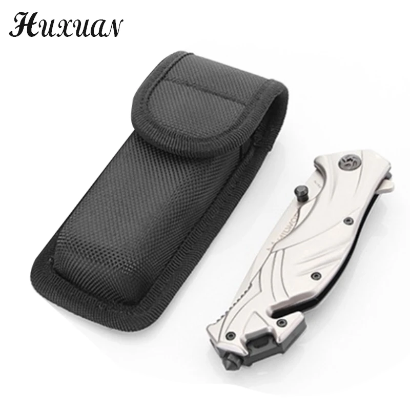 1pc Nylon Sheath Fold Knife Tool Flashlight Belt Loop Case Holder Bag Pocket