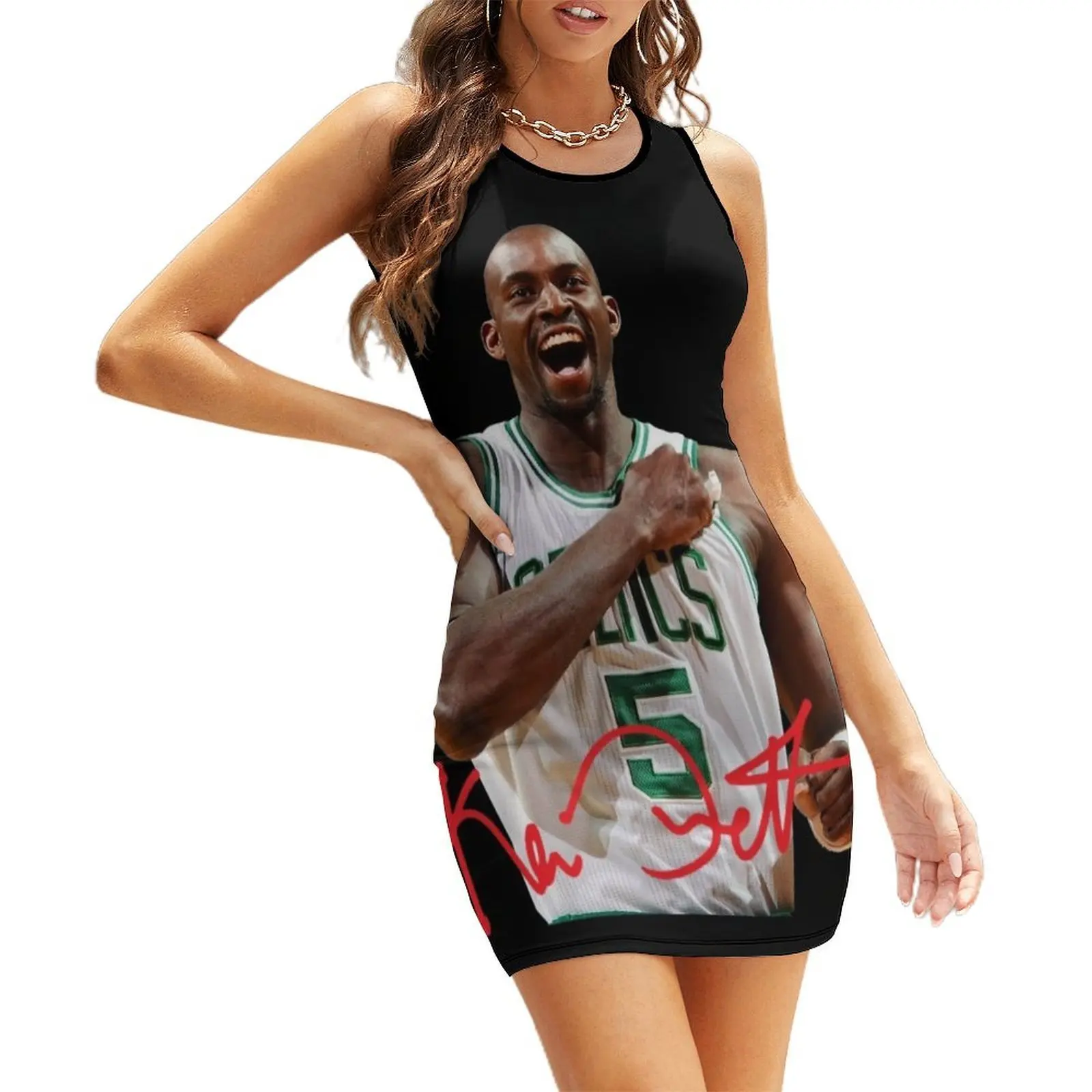 

Kevin Garnett Sleeveless Sundress evening dresses women Beachwear elegant dresses plus sizes