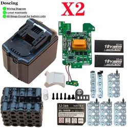 20*INR18650 Battery Case BMS PCB Board Charging Protection LED for 18V Makita DIY li-ion Battery LXT400 BL1860 BL1890 BL18120