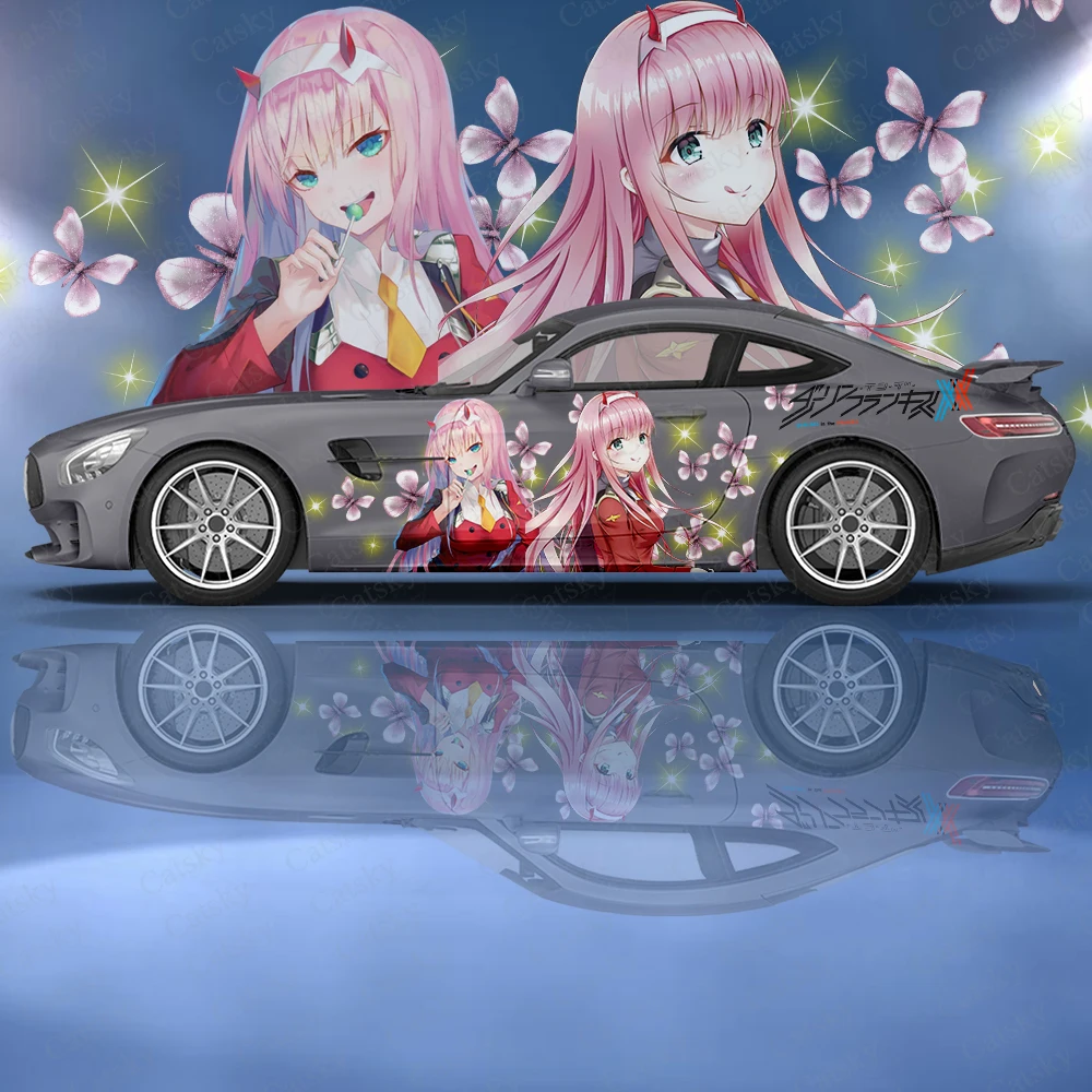 zero two anime Car Stickers Custom Vinyl Side Graphics Modified Racing Car Accessories Car Decals Stickers