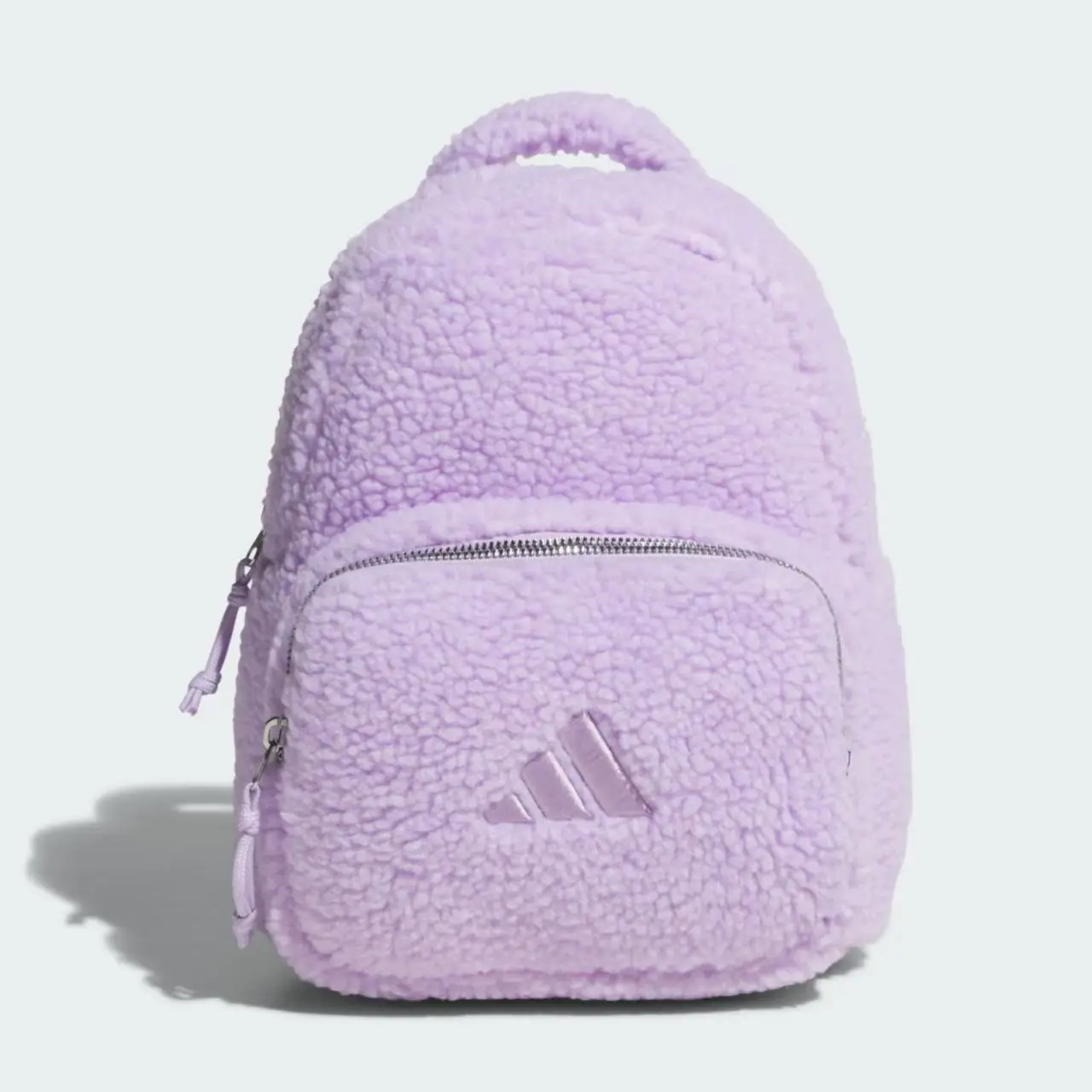 Adidas W Fluffy Bp 9L Backpack for Women, Plush Feel, Practical, Sporty, Versatile, Casual, Recycled Polyester Fiber, Purple Kc0229