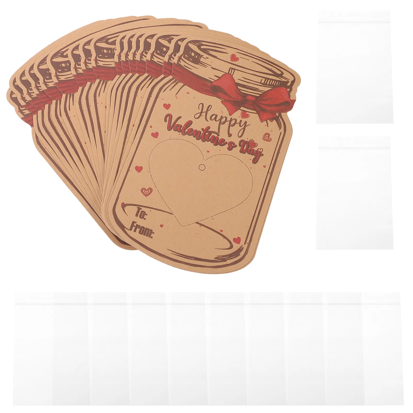 

24 Sets Valentines Cards Classroom Exchange Delicate Mason Jar Greeting Cards Valentines Day Gift Valentine' Day Party Favors