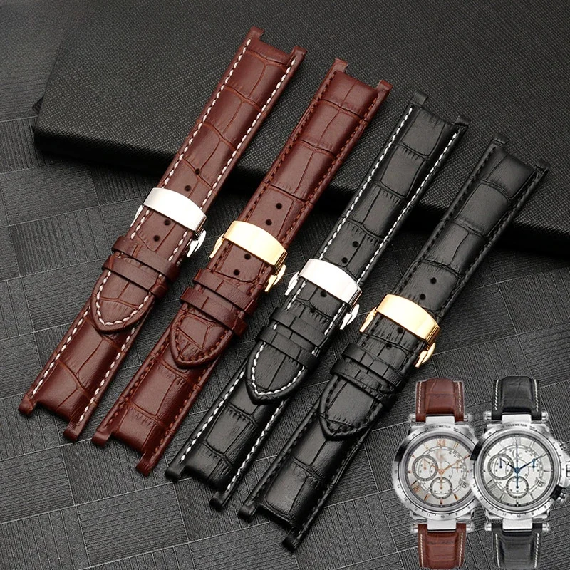 For Gucci Guess Genuine Leather Black Brown Comfortable Watchband Men Concave Interface Cowhide Ya133309 20 22mm Watch Strap