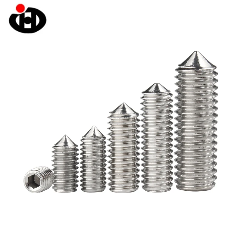 5/10/20 PCS DIN 914 Stainless Steel  Hex Hexagon Socket Set Screw Cone Point Grub Screw M3 M4 M5 M6 M8