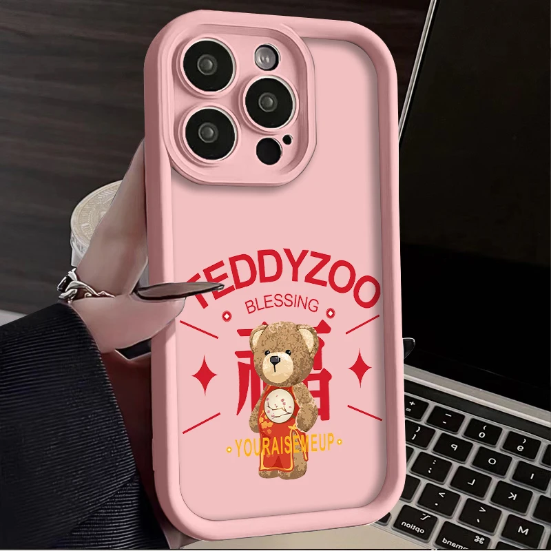 3D Funny Teay Bear Soft Silicone Case for Samsung Galaxy A55 A35 A25 A15 A05 A05S A24 A13 A23 A12 A22 A32 A52 A52S A72 A11 Cover image 4