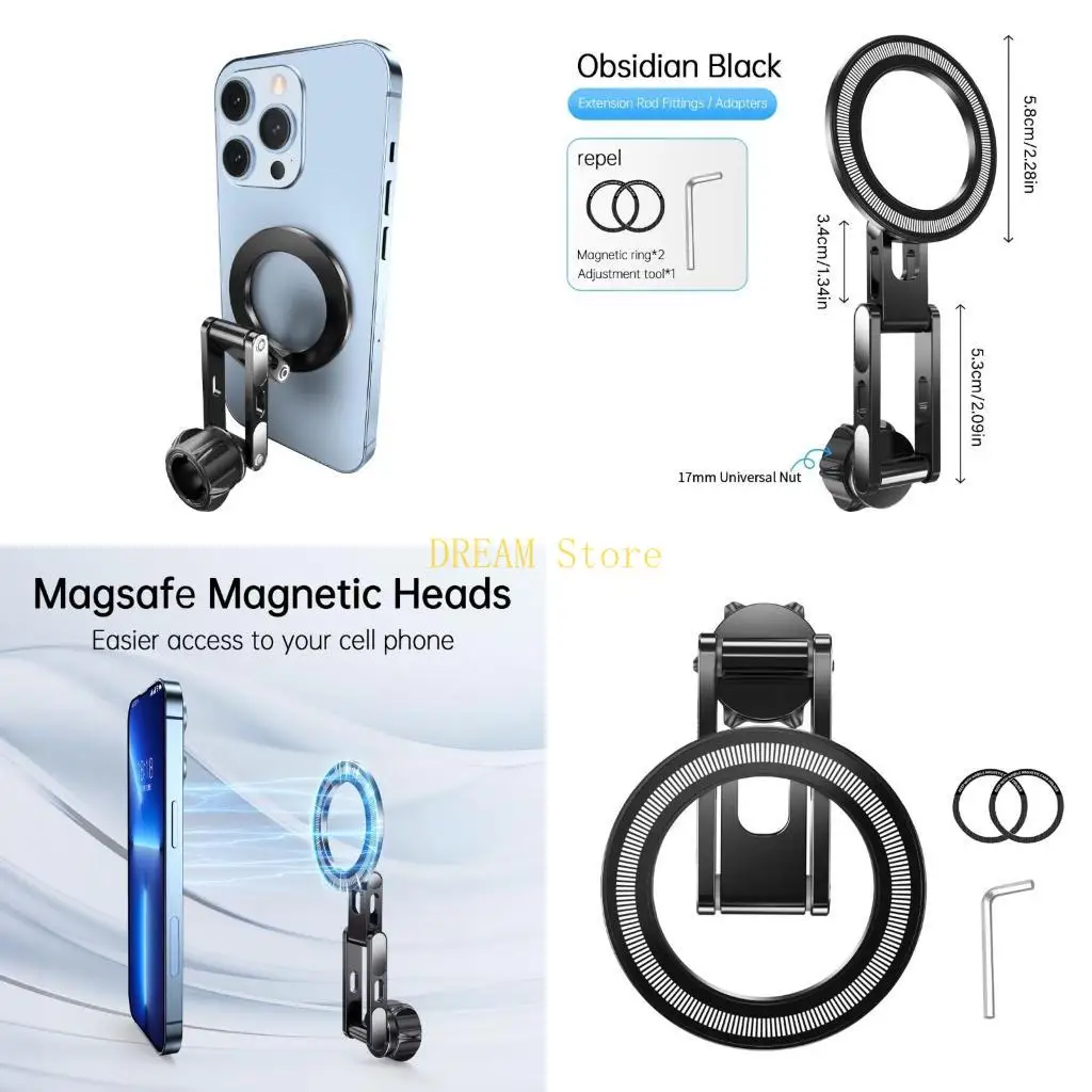 

Универсальный магнитный держатель телефона из алюминиевого сплава, 17 мм, шаровой шарнир для вентиляционной панели автомобиля,