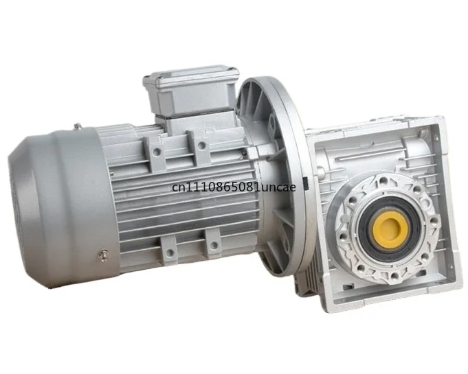 NMRV Worm Gear Reducer Motor Aluminum Housing 220V 380V Single Three Phase Fixed Variable Speed Transmission Drive