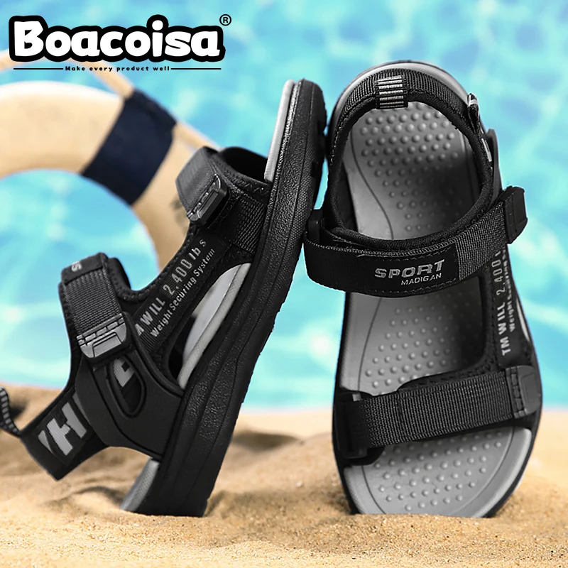 Boacoisa Summer Kids Sandals Boys Sports Hiking Beach Outdoor Open Toe Running Sandalies for Girls Children Students School Shoe